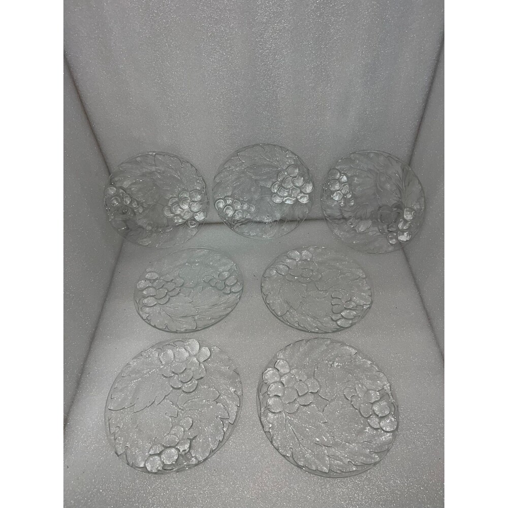 7 Vintage Clear by KIG (INDONESIA) salad plates.